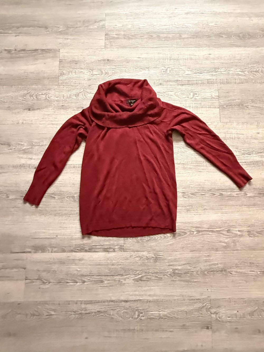 Women's Red Cowl Neck Long-Sleeve Sweater